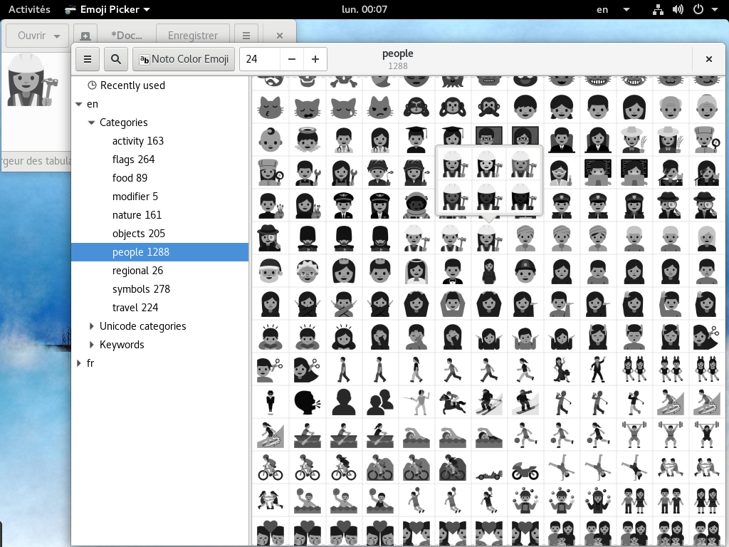 How emoji looked like on Linux before colour became possible